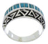 Turqouise Jewelry Silver Southwest Ring Size 5-1/4 WX36038
